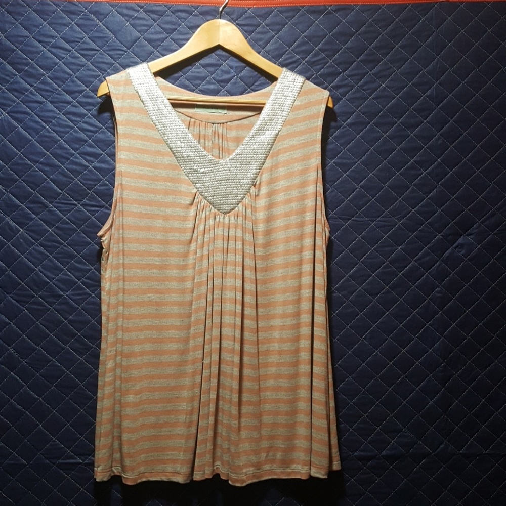 Pleione Sequin V neck Top